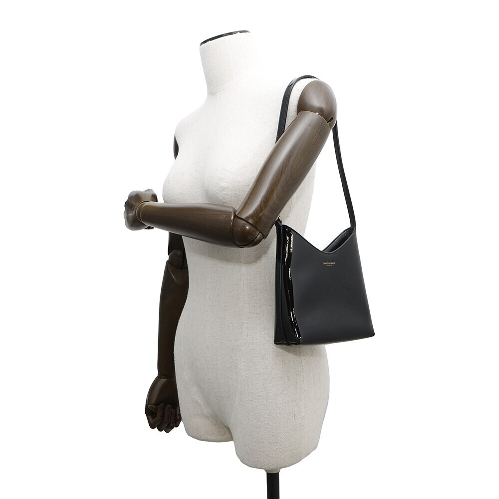 Saint Laurent Paris Shoulder Bag Hobo Patent Vernis Leather Black - Picture 4 of 12